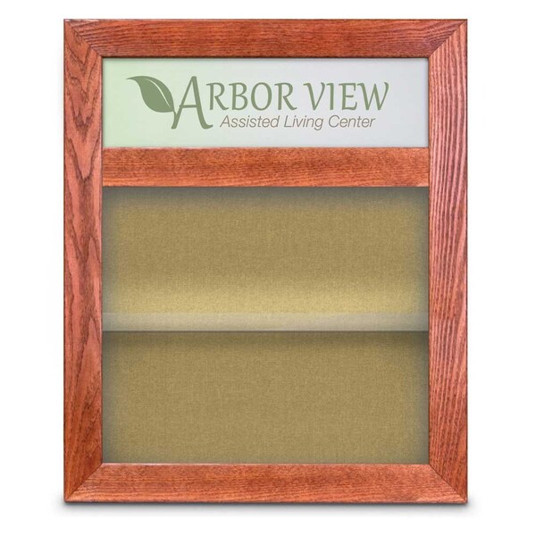 Outdoor Enclosed Combo Board, 42"x32", Bronze Frame/Black & Burgundy